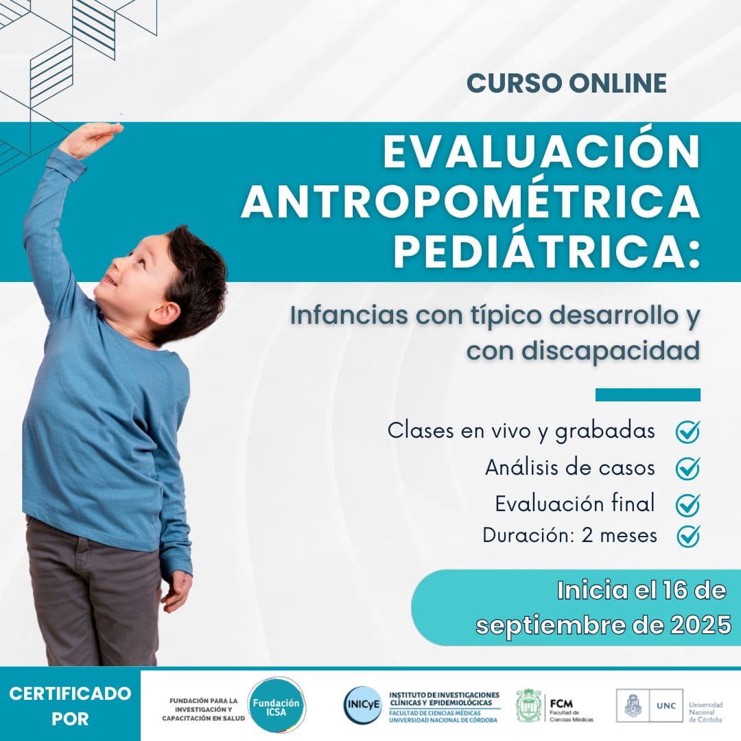 Curso: Evaluación antropométrica pediátrica en infancias con tipico desarrollo y con discapacidad