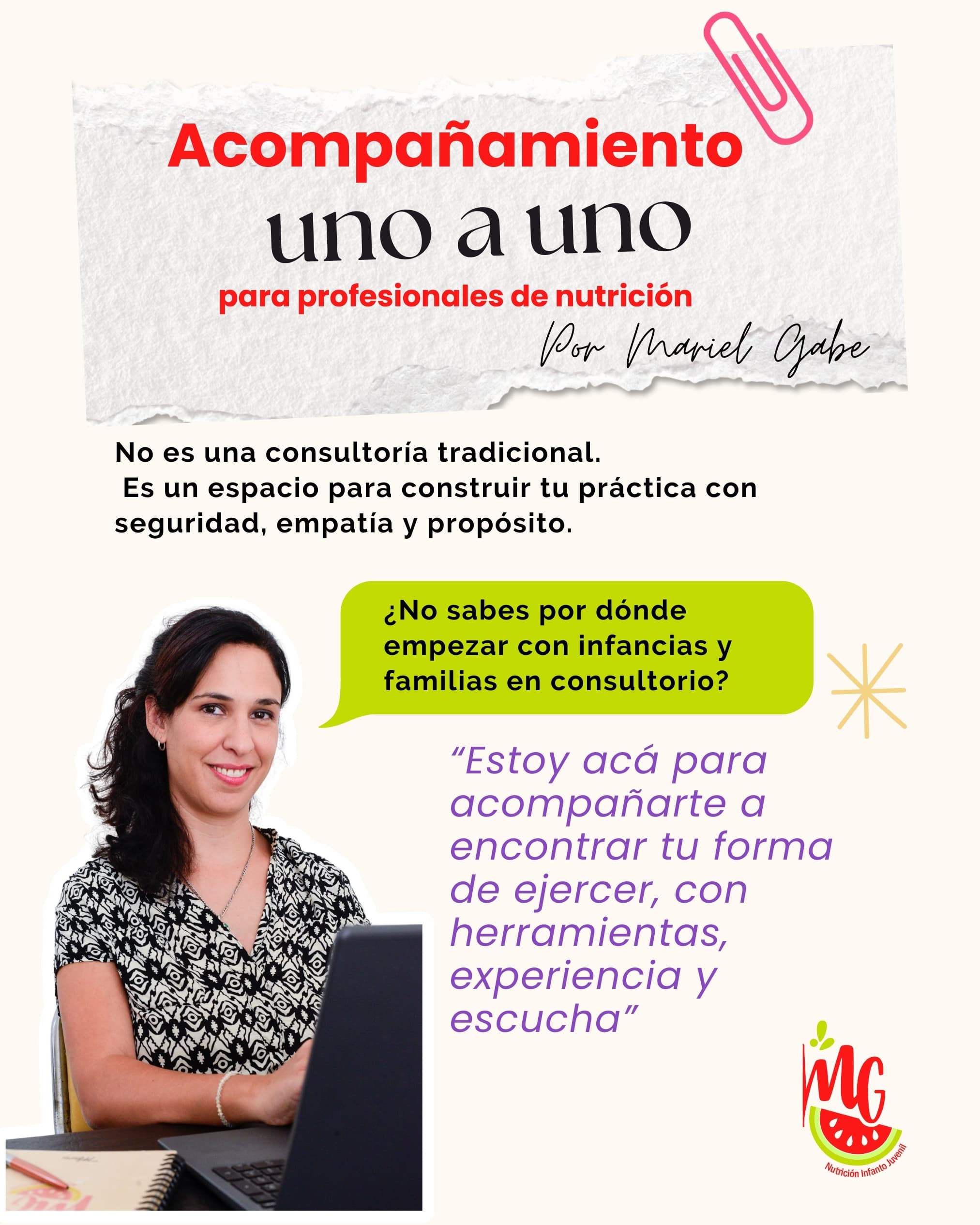 Consultorías individuales sobre atención en consultorio de nutrición pediátrica