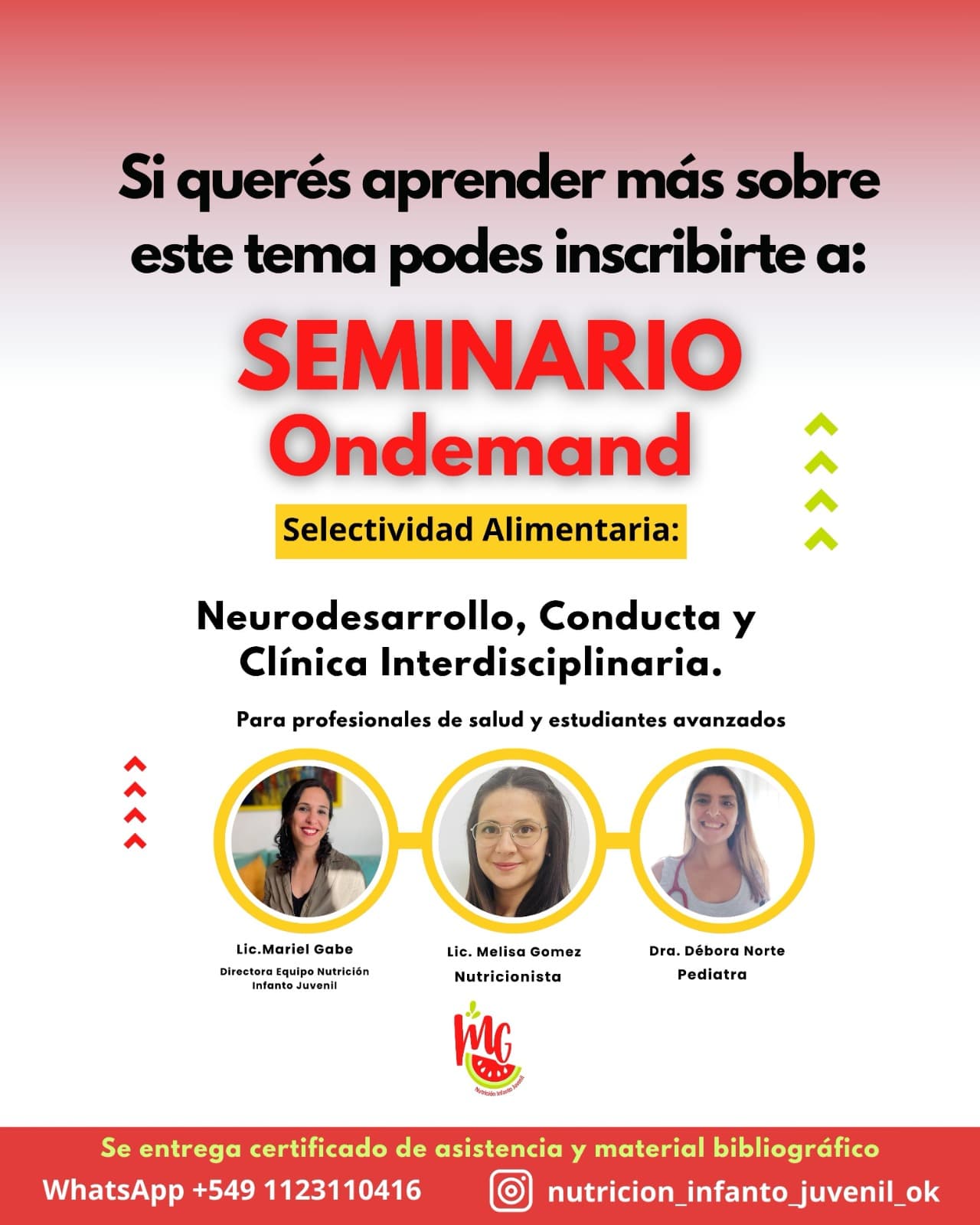 Seminario Selectividad Alimentaria: Neurodesarrollo, Conducta y Clinica Interdisciplinaria